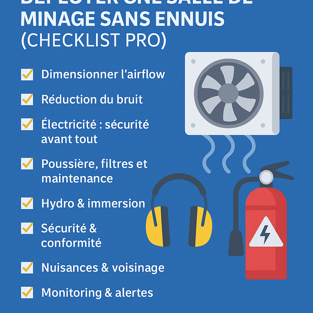 Salle de minage : bruit, chaleur, sécurité – la checklist pro | Minent.fr
